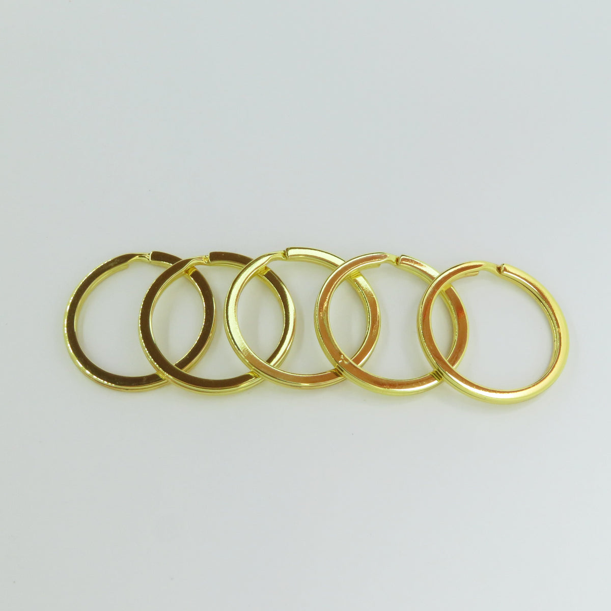 26 mm Brass Finish Jump Rings Flat Split Rings Keychain Attachment Keyring Making Blanks