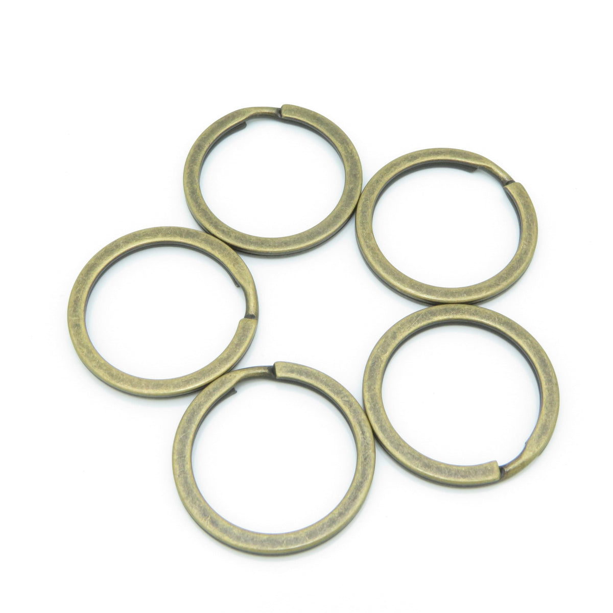 20 mm Antique Brass Jump Rings, Flat Split Keyring Connectors, Keyring Attachments