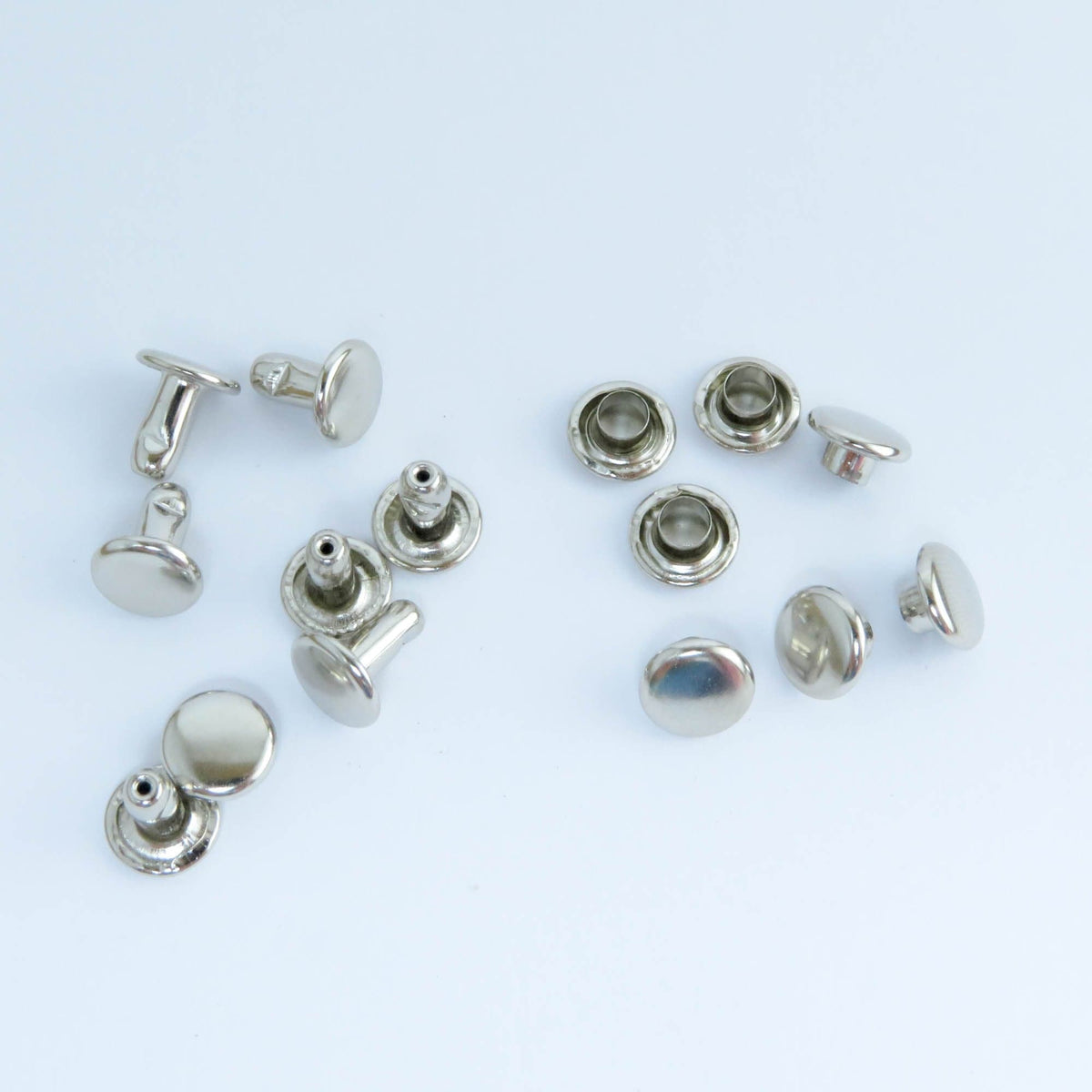 7 MM DOUBLE CAP RIVETS FOR LEATHER AND CRAFTS ATIQUE BRASS/NICKEL/BRASS/BLACK NICKEL AVAILABLE